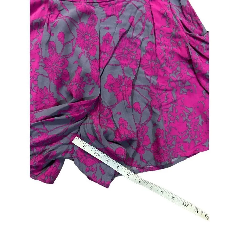 Free People Sheila‎ Vivid Purple & Gray Floral Culotte Shorts sz 2 boho